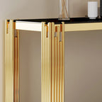 Console double plateau en verre trempé sophistiquée