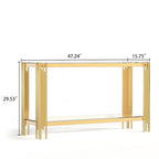 Console double plateau en verre trempé sophistiquée