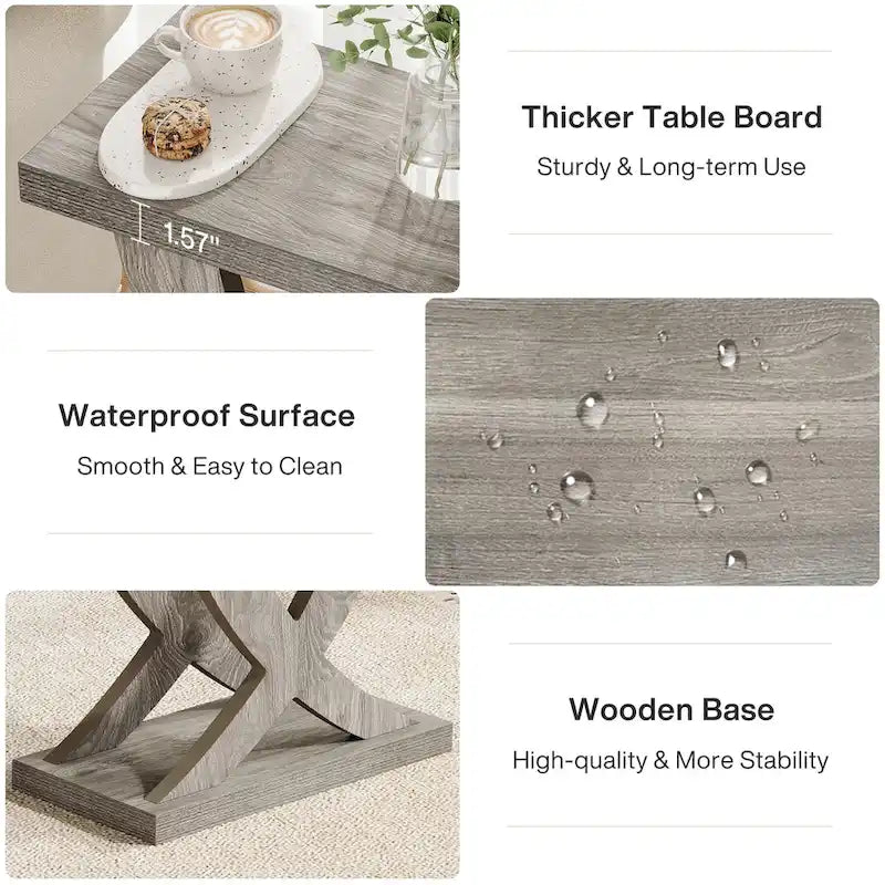Table d'appoint de ferme, Table d'appoint étroite avec support en queue de poisson pour salon, bureau, marron