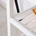 Îlot de cuisine avec plateau en acier inoxydable (tabouret non inclus)