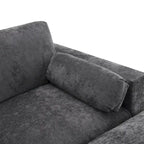Canapé modulaire sectionnel en U avec poches de rangement, oreillers, pouf