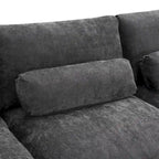 Canapé modulaire sectionnel en U avec poches de rangement, oreillers, pouf