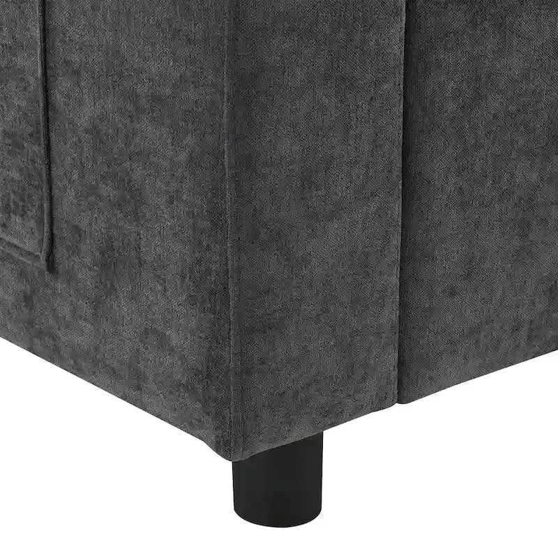 Canapé modulaire sectionnel en U avec poches de rangement, oreillers, pouf