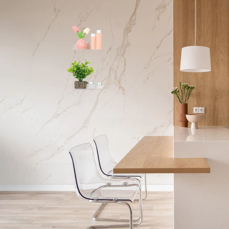 Étagères murales flottantes en acrylique, étagères en acrylique pour salle de bain, chambre, salon et cuisine, étagère de rangement murale transparente