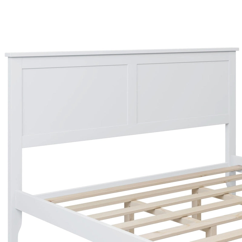 Lit plate-forme moderne en bois massif avec finition naturelle résistante à l'usure
