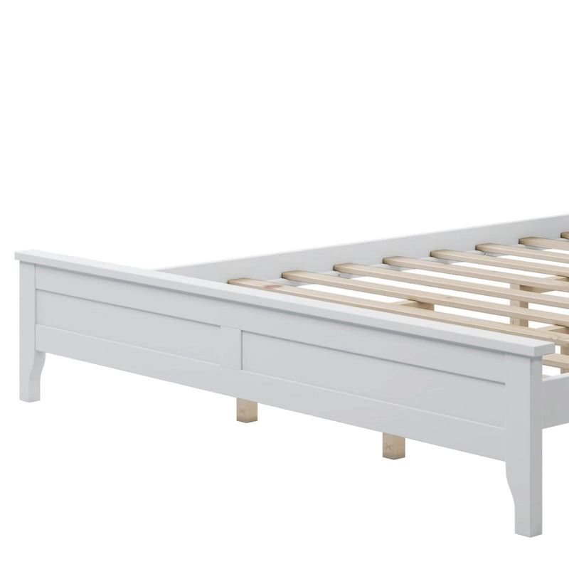 Lit plate-forme moderne en bois massif avec finition naturelle résistante à l'usure