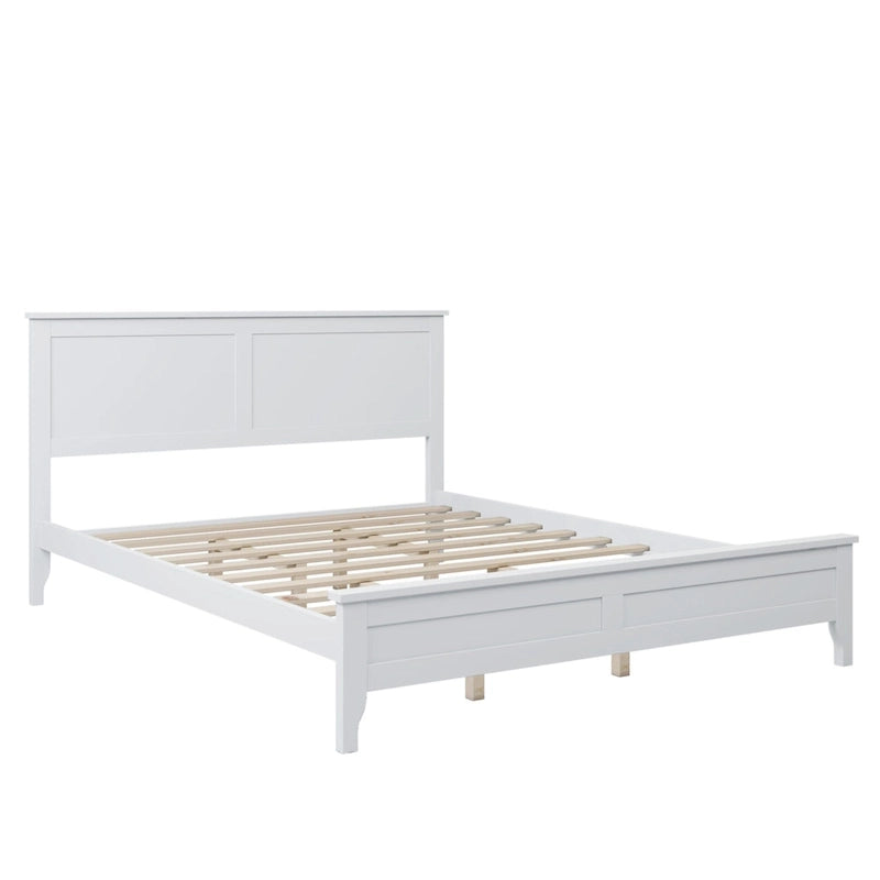 Lit plate-forme moderne en bois massif avec finition naturelle résistante à l'usure