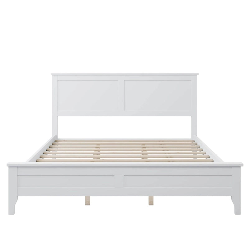 Lit plate-forme moderne en bois massif avec finition naturelle résistante à l'usure