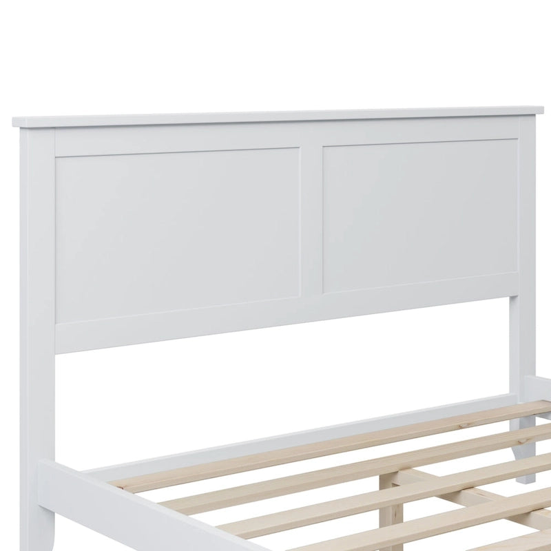 Lit plate-forme moderne en bois massif avec finition naturelle résistante à l'usure