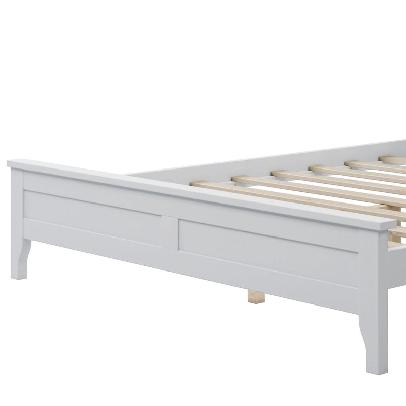 Lit plate-forme moderne en bois massif avec finition naturelle résistante à l'usure