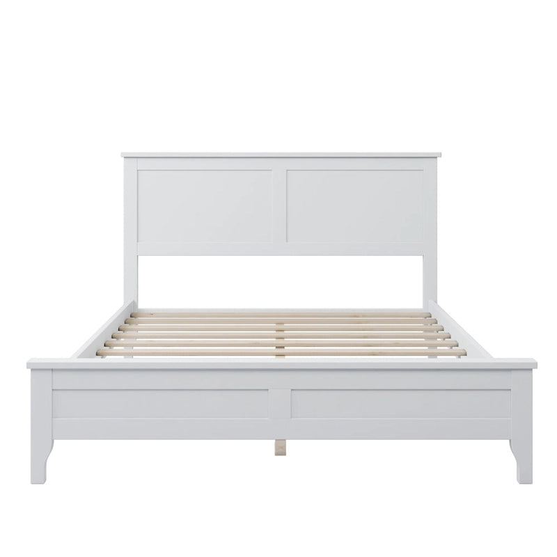 Lit plate-forme moderne en bois massif avec finition naturelle résistante à l'usure