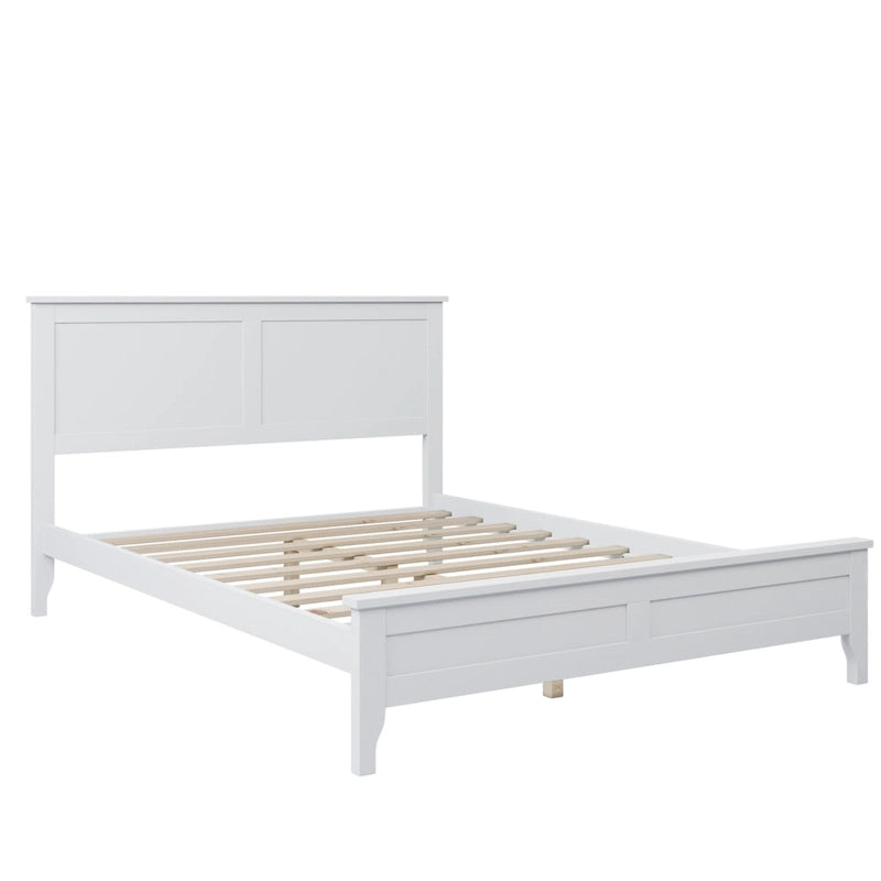 Lit plate-forme moderne en bois massif avec finition naturelle résistante à l'usure