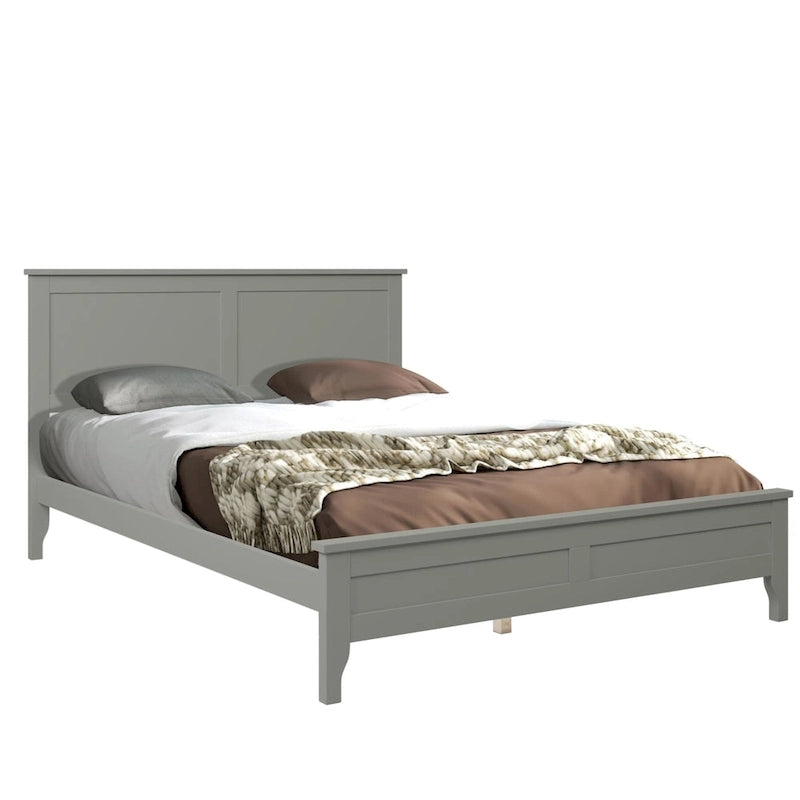 Lit plate-forme moderne en bois massif avec finition naturelle résistante à l'usure