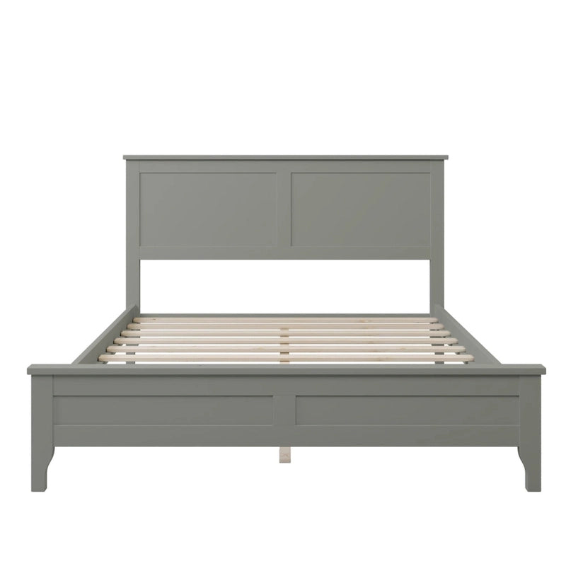 Lit plate-forme moderne en bois massif avec finition naturelle résistante à l'usure
