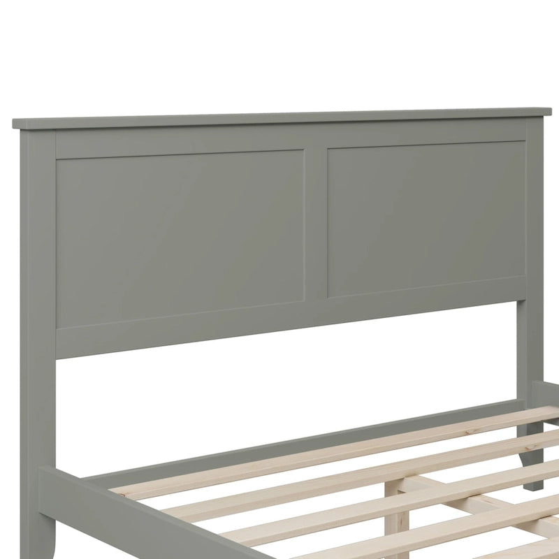 Lit plate-forme moderne en bois massif avec finition naturelle résistante à l'usure