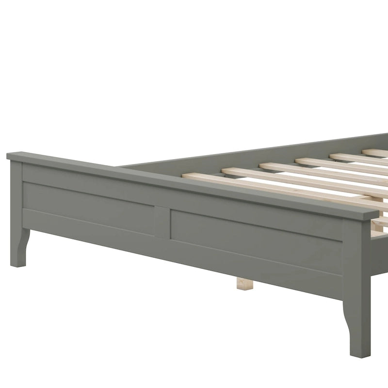 Lit plate-forme moderne en bois massif avec finition naturelle résistante à l'usure