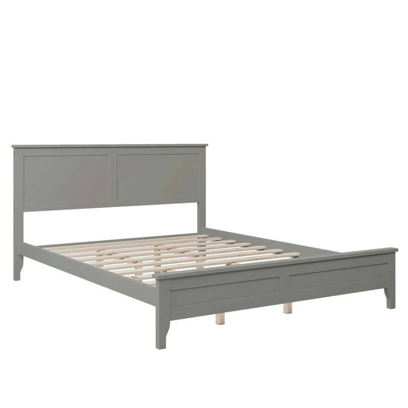 Lit plate-forme moderne en bois massif avec finition naturelle résistante à l'usure
