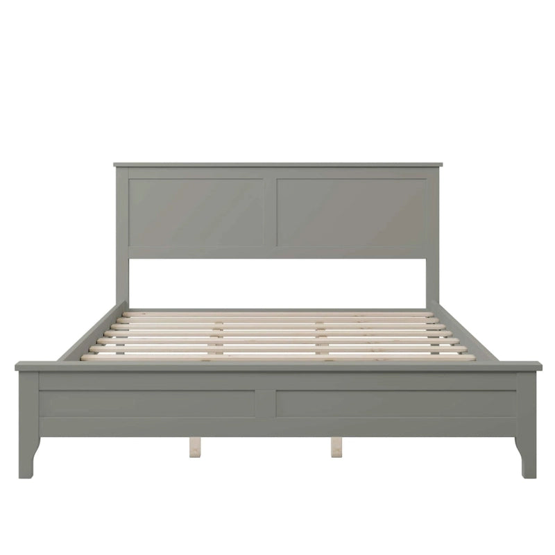 Lit plate-forme moderne en bois massif avec finition naturelle résistante à l'usure