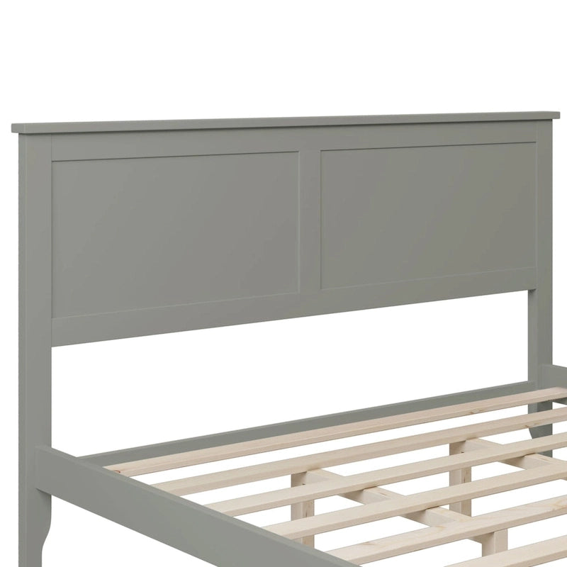 Lit plate-forme moderne en bois massif avec finition naturelle résistante à l'usure