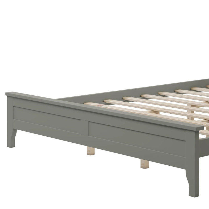 Lit plate-forme moderne en bois massif avec finition naturelle résistante à l'usure