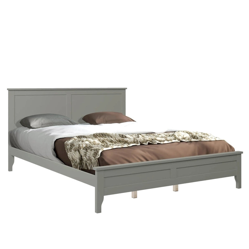 Lit plate-forme moderne en bois massif avec finition naturelle résistante à l'usure