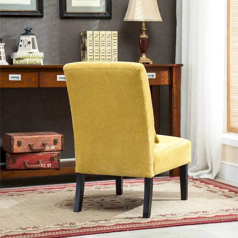 Fauteuil d'appoint moderne avec dossier haut de 80,6 cm, revêtement en polyester, oreiller et pieds fuselés