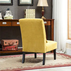Fauteuil d'appoint moderne avec dossier haut de 80,6 cm, revêtement en polyester, oreiller et pieds fuselés