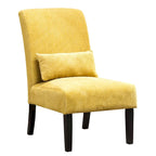 Fauteuil d'appoint moderne avec dossier haut de 80,6 cm, revêtement en polyester, oreiller et pieds fuselés