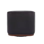 Fauteuil crapaud pivotant à 360° en similicuir noir moderne de 80 cm avec base en métal pour salon