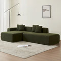 Canapé d'angle modulable 5 places en forme de L moderne 105.51 avec méridienne, en tissu sherpa doux en peau d'agneau