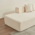 Canapé d'angle modulable 5 places en forme de L moderne 105.51 avec méridienne, en tissu sherpa doux en peau d'agneau