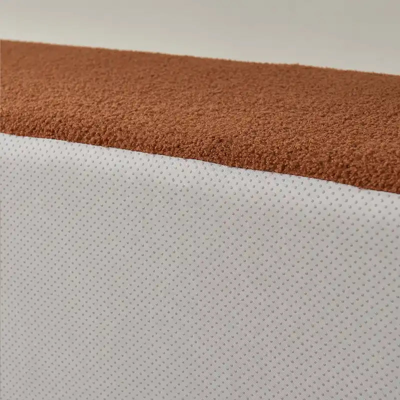 Canapé d'angle modulable 5 places en forme de L moderne 105.51 avec méridienne, en tissu sherpa doux en peau d'agneau