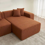 Canapé d'angle modulable 5 places en forme de L moderne 105.51 avec méridienne, en tissu sherpa doux en peau d'agneau