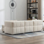 Canapé sectionnel 4 places en tissu 87,7 po avec ottoman mobile, 2 ports USB et 2 coussins lombaires, idéal pour le salon