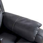 Fauteuil inclinable électrique noir, avec massage, chauffage, ports USB, support de téléphone et poches latérales, inclinaison réglable jusqu'à 139