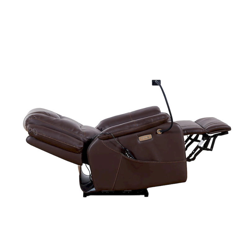 Fauteuil inclinable électrique noir, avec massage, chauffage, ports USB, support de téléphone et poches latérales, inclinaison réglable jusqu'à 139