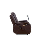 Fauteuil inclinable électrique noir, avec massage, chauffage, ports USB, support de téléphone et poches latérales, inclinaison réglable jusqu'à 139