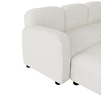 Canapé modulable en velours 6 places en U avec deux poufs, design réversible pour un espace de vie personnalisable
