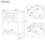Console classique de 23,7 pouces avec trois tiroirs de rangement et une étagère inférieure
