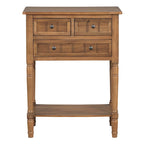 Console classique de 23,7 pouces avec trois tiroirs de rangement et une étagère inférieure