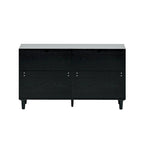 Commode double en rotin à 6 tiroirs avec poignées en métal, pieds en bois, armoire de rangement pour vêtements de chambre à coucher