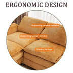 Canapé sectionnel d'angle en chenille jaune de 258 cm avec ottoman – Capacité de 360 kg, ressorts ensachés