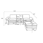 Canapé sectionnel d'angle en chenille jaune de 258 cm avec ottoman – Capacité de 360 kg, ressorts ensachés