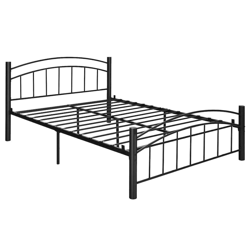 Cadre de lit plateforme en acier robuste avec tête et pied de lit – Simple/Double/Grand, sans sommier à ressorts