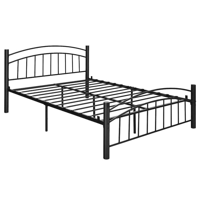 Cadre de lit plateforme en acier robuste avec tête et pied de lit – Simple/Double/Grand, sans sommier à ressorts