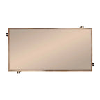 Table basse en métal couleur champagne avec miroir fumé et plateau en faux marbre – 45 po