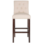 Tabouret de bar tapissé et capitonné de 31,5 po avec pieds espresso – Ensemble de 2