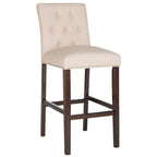 Tabouret de bar tapissé et capitonné de 31,5 po avec pieds espresso – Ensemble de 2