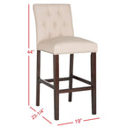 Tabouret de bar tapissé et capitonné de 31,5 po avec pieds espresso – Ensemble de 2
