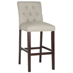 Tabouret de bar tapissé et capitonné de 31,5 po avec pieds espresso – Ensemble de 2